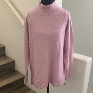 NWOT LOFT Light Pink Speckled Mock Turtleneck Sweater.